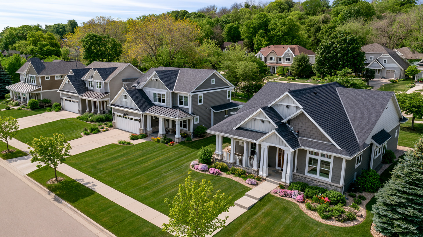 Central Indiana neighborhood with well-kept homes